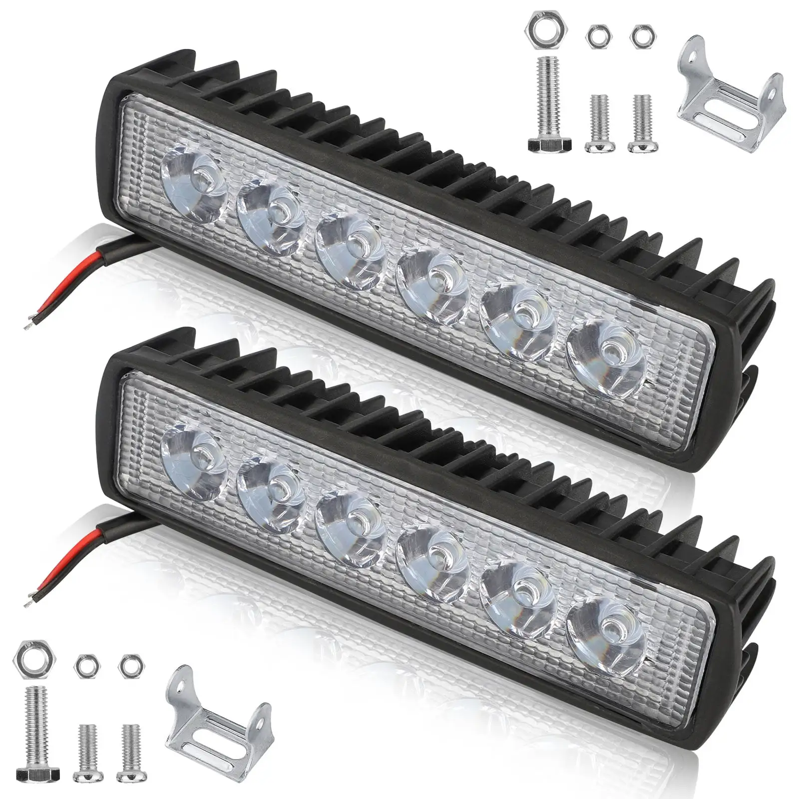 TSV LED Work Light Bar. 2pcs 4800lm Spot Driving Fog Lights 6000K White. off-Road Lights Boat Lights Driving Lights. Waterproof LED Work Lights for 12V off-Road Heavy Duty Jeep SUV ATV UTV Truck Car