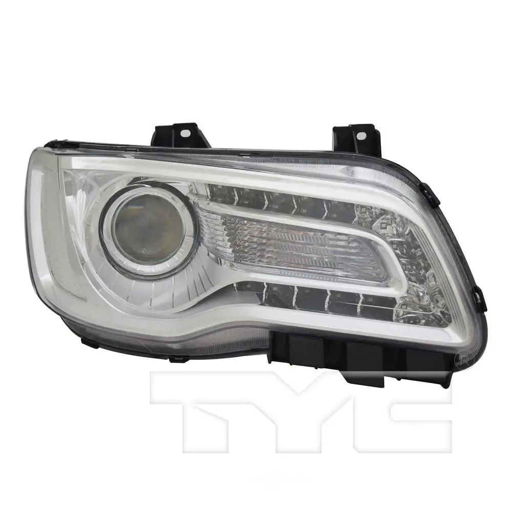 TYC Halogen Headlight for 18-19 Chrysler 300 Projector Chrome Right Passenger CAPA Fits 2018 Chrysler 300