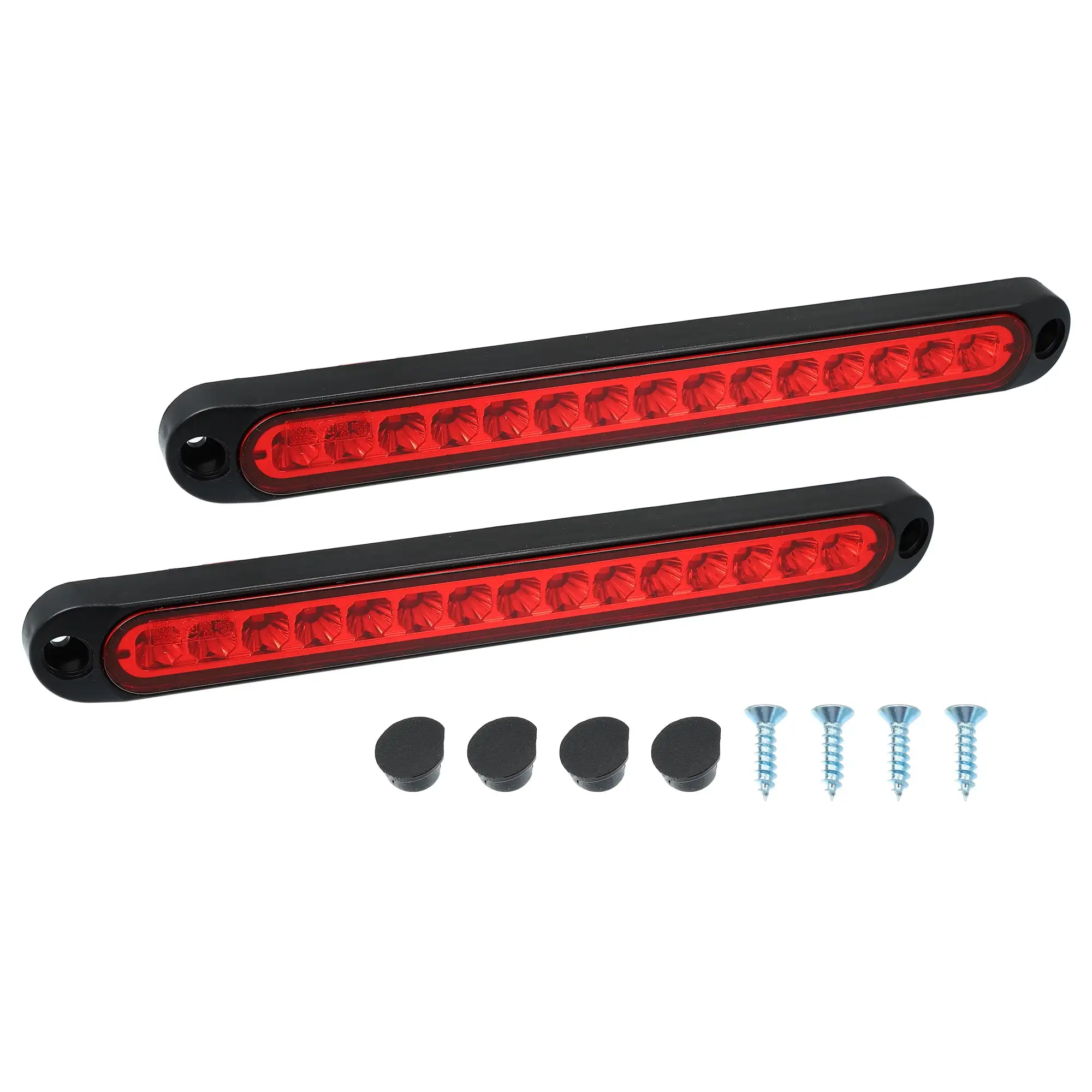 Unique Bargains 2Pcs 15 LED 12-24V Red Trailer Light Bar for Park Waterproof Truck Trailer Marker ID Bar