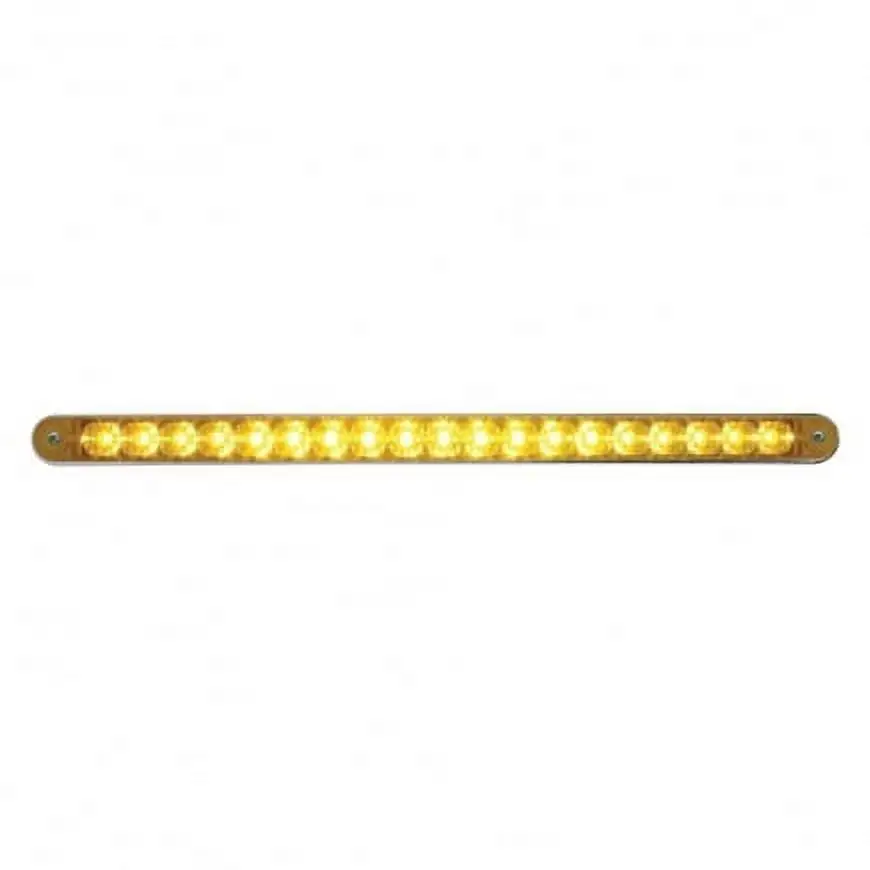 United Pacific 19 Amber LED 12 in Reflector Light Bar W/ Chrome Plastic Bezel - Amber Lens 37940