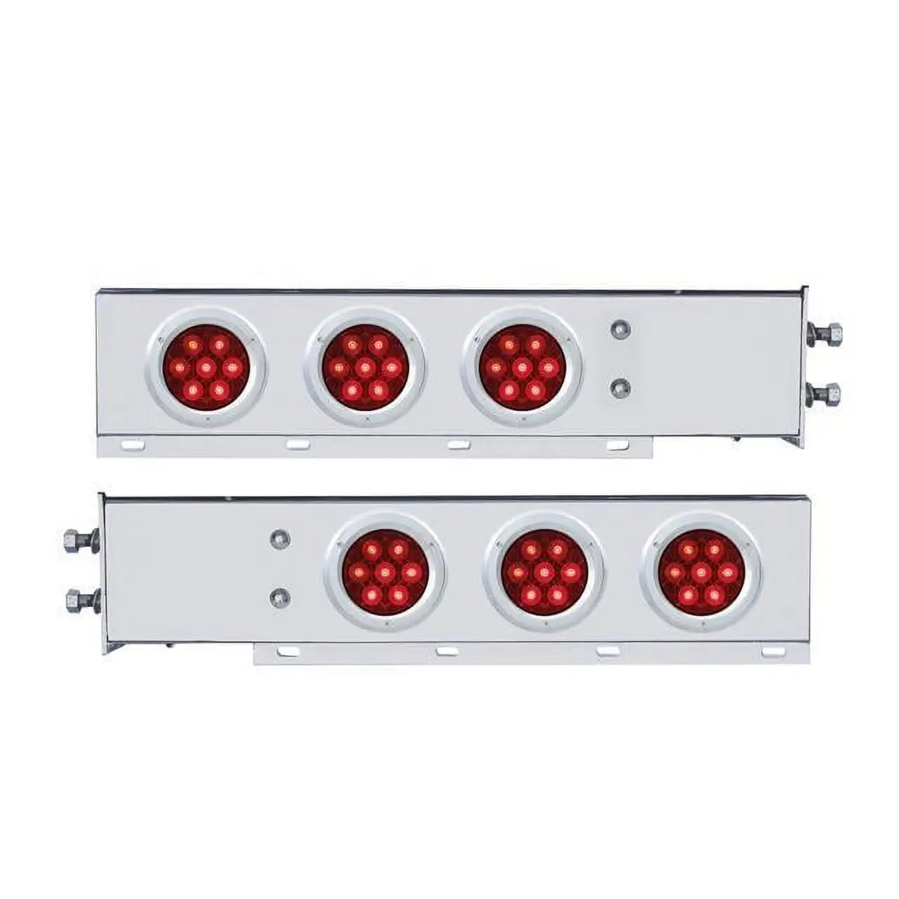 United Pacific 2-1/2 Bolt Pattern Spring Loaded Rear Bar With 6X Competition Series 7 Red LED 4 Light -Red Lens 61762