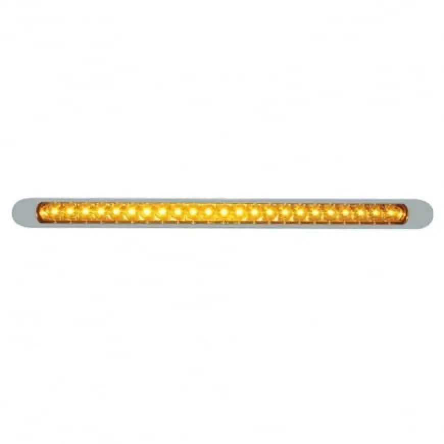 United Pacific 23 Amber Smd LED 17 1/4 in Reflector Light Bar With Chrome Bezel - Amber Lens 37510