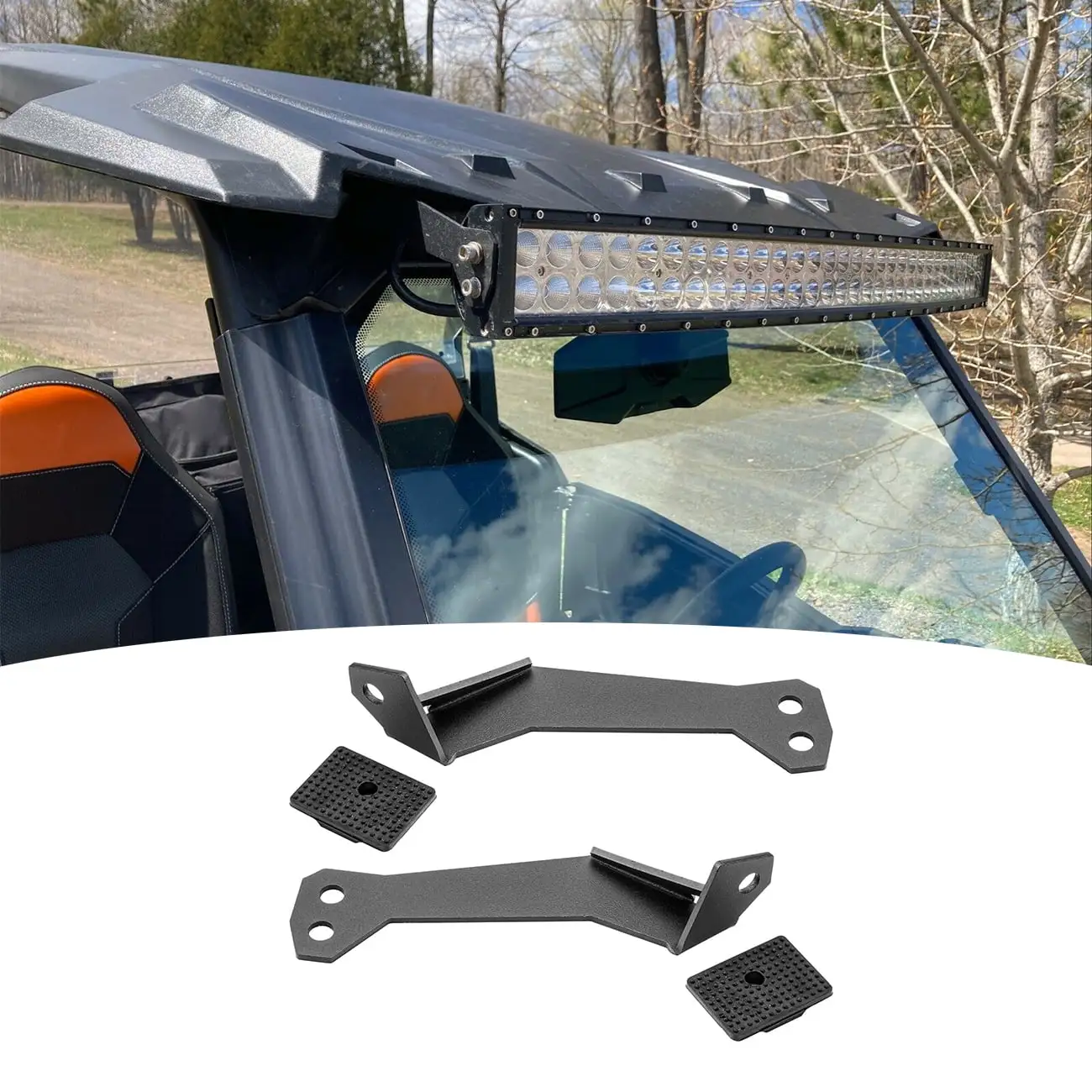 WEISEN - For 2014-UP Polaris RZR XP1000/1000-4 900 Roof 32 LED Light Bar Mount Bracket