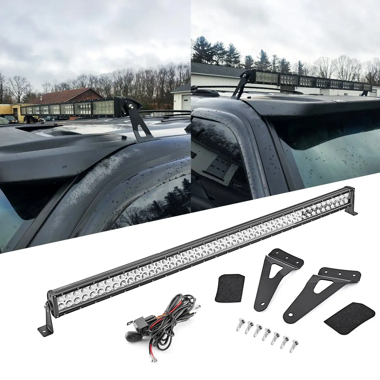 WEISEN- for 99-06 Chevy Silverado GMC Sierra 52 Straight LED Light Bar & Roof Mounting Bracket & Wiring kit