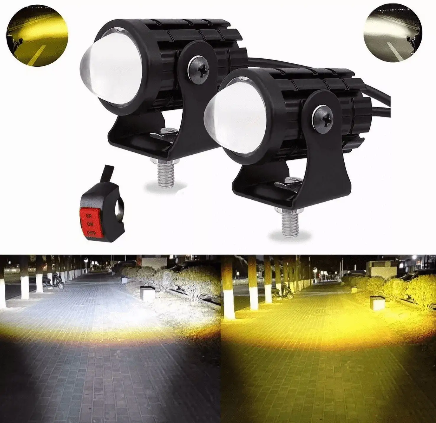 Work Light Bar. 30w Spot Off Road Lights. Driving Fog Lamp. IP68 Waterproof LED Work Light. Amber Cube Lights for Pickup Truck SUV ATV UTV Boat Forklift Motorcycle