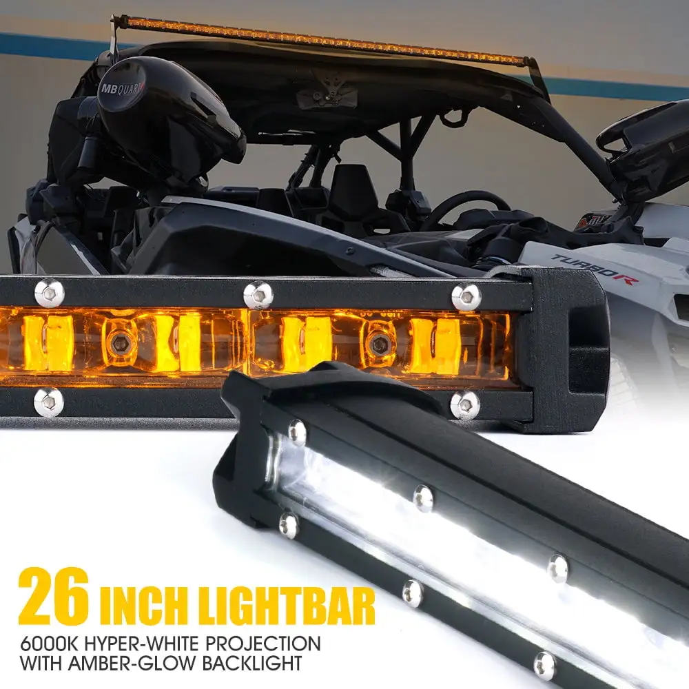 Xprite Sunrise Series Single Row LED Light Bar with Amber Backlight