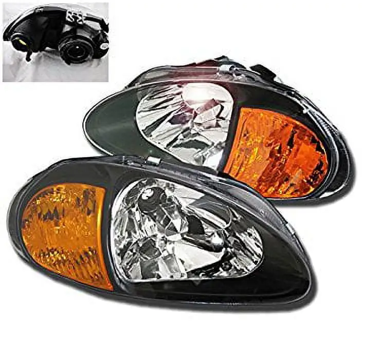 ZMAUTOPARTS Honda Del Sol Crystal Head Light +Corner Black