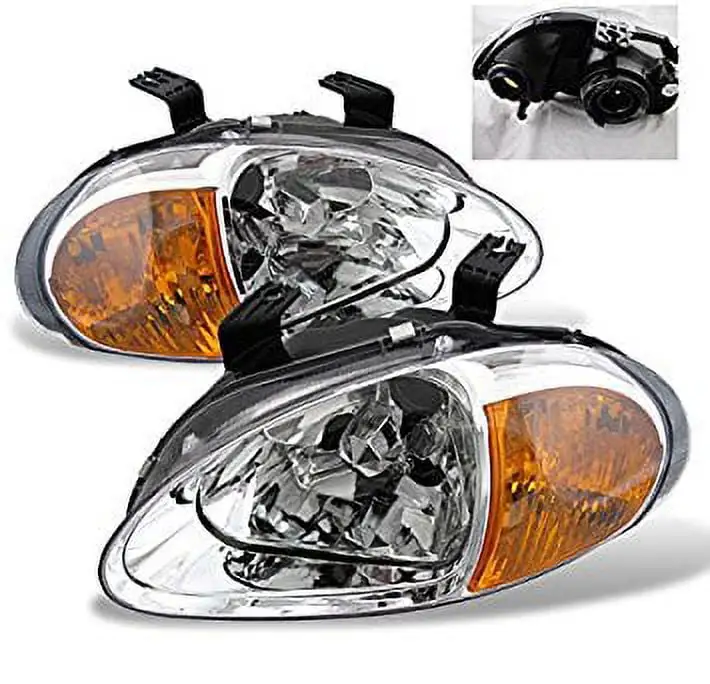 ZMAUTOPARTS Honda Del Sol Crystal Headlight +Corner Chrome