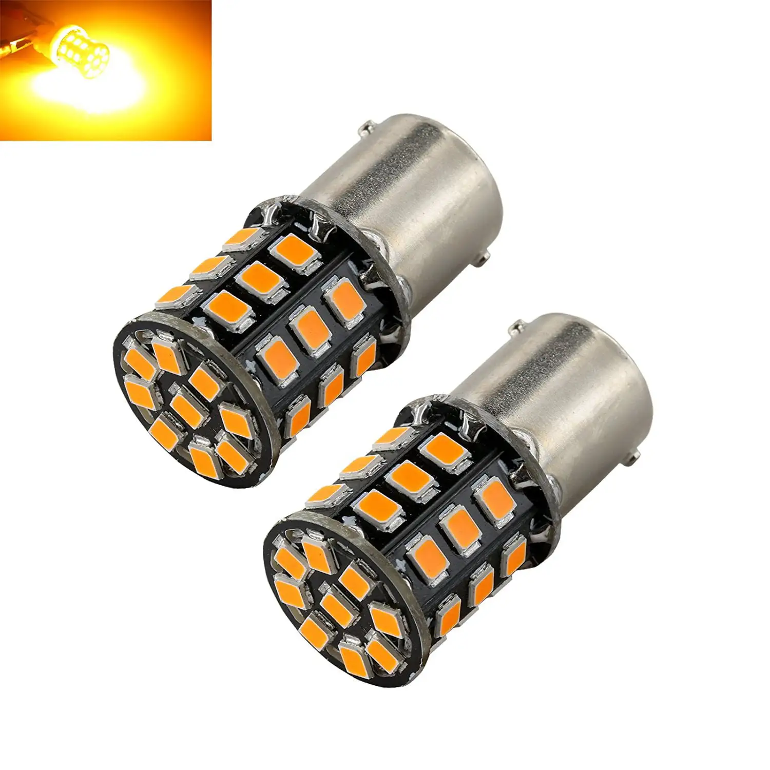 3157/7443/1157/1156 Amber/White/Red High Power 2835 Chip 33-LED Turn Signal/Brake/Tail/Reverse/Parking Light Bulbs (1156. Yellow) ??