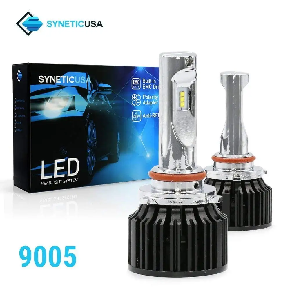 Syneticusa 9006/HB4 LED Headlight Bulbs Conversion Kit Low Beam Fog Light Bulb 6500K 6000Lumens Extremely Bright CSP Chips