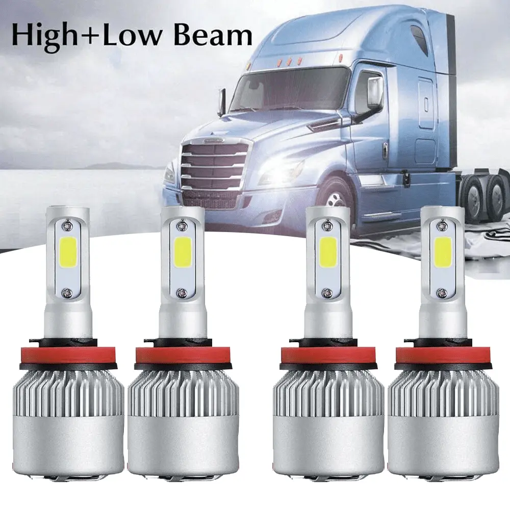 For 04-17 Freightliner Cascadia Truck LED Headlight Conversion Kit High Low Beam