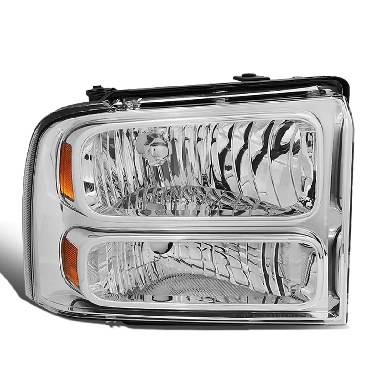 DNA Motoring OEM-HL-0024-R For 2005 to 2007 Ford F250 F350 F450 F550 Super Duty Pair Factory Style Headlight Lamp Assembly Right / Passenger Side 06 Chrome FO2503217 FO2503217