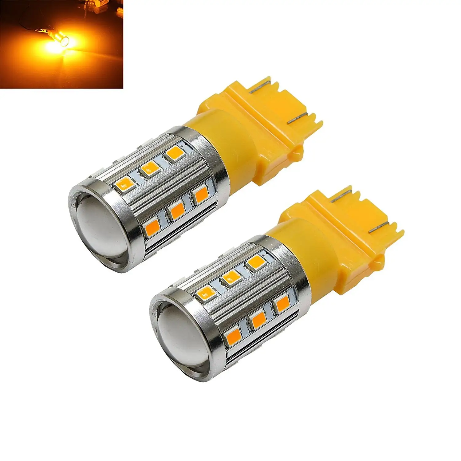 3157 Amber Yellow High Power 2835 Chip 22-LED Turn Signal/Parking Light Bulbs (3157. Yellow)