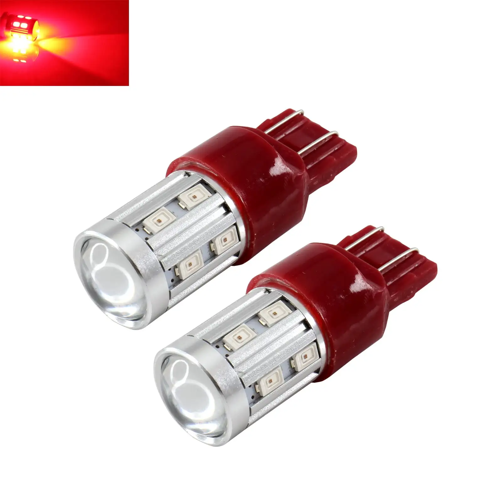 7443 High Power 5630 Chip+Cree LED Red Turn Signal Brake Tail Lights Bulbs