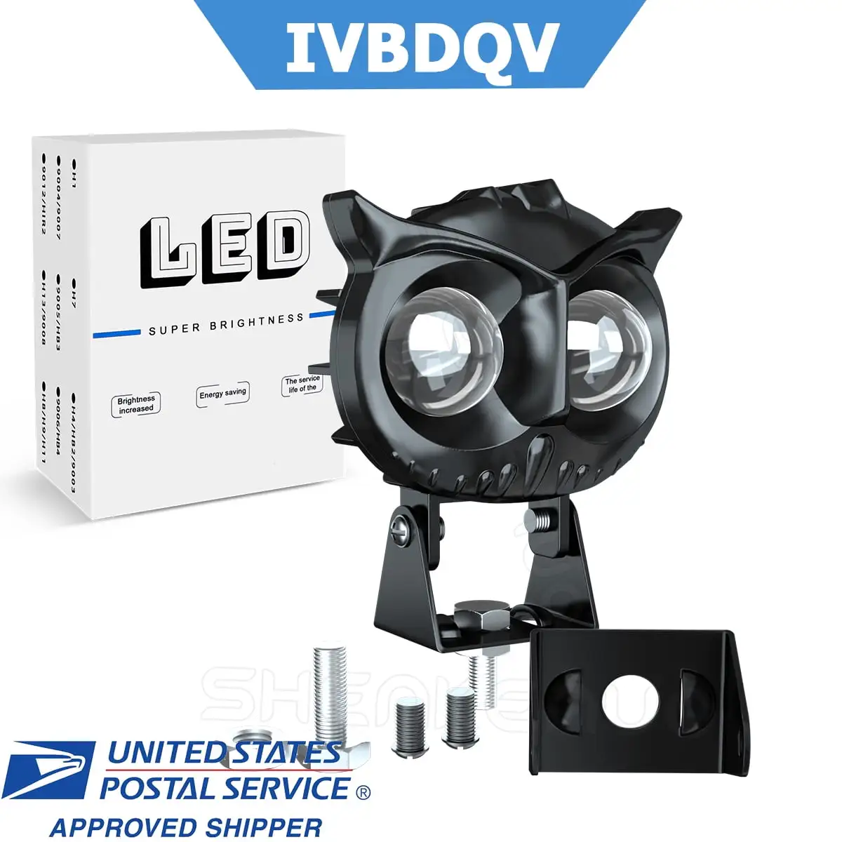 IVBDQV Owl LED Work Light Bar Amber White Dual Color Pods Spot Fog Driving Offroad SUV