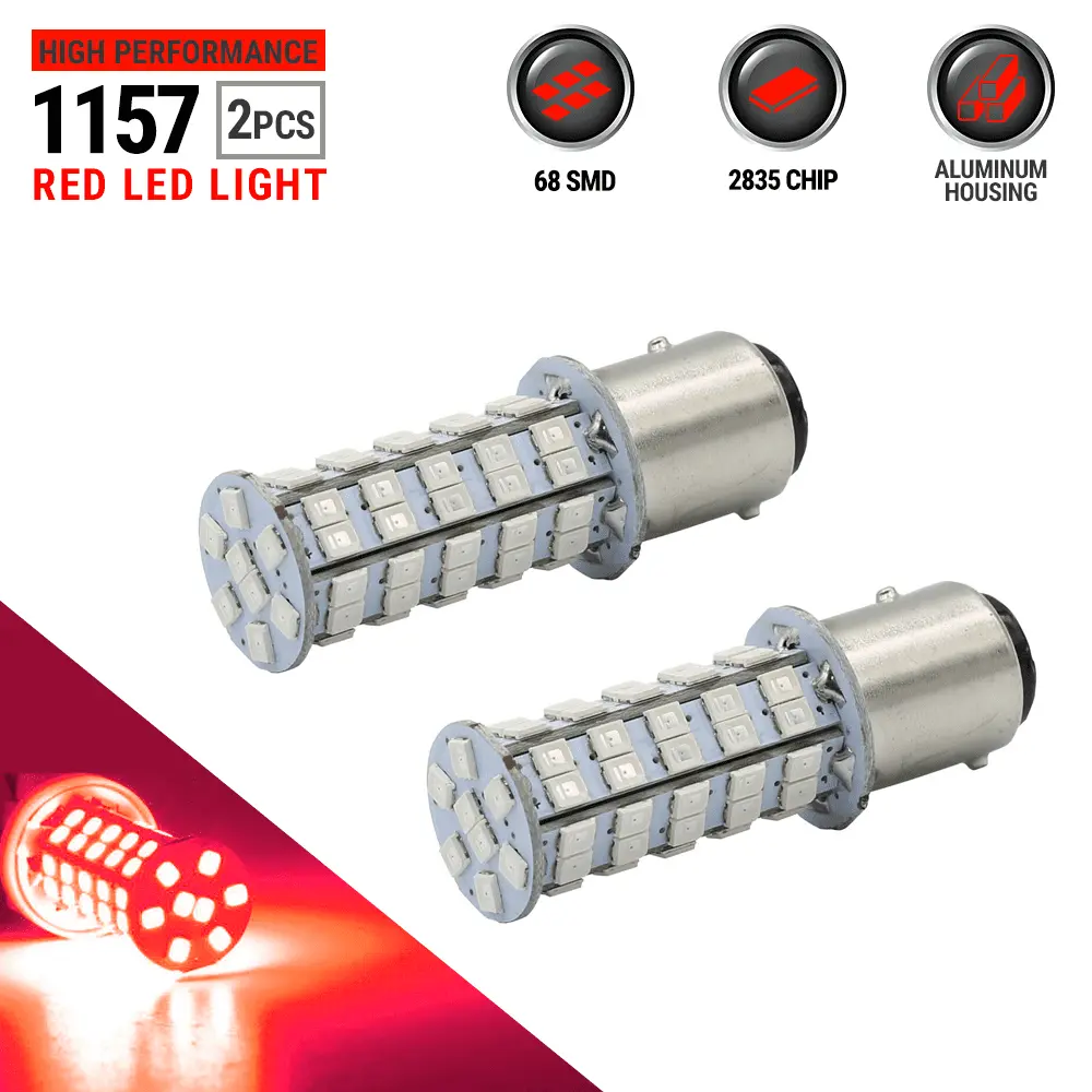 Syneticusa 1157 Red High Power LED Brake Tail Light/Parking Bulbs