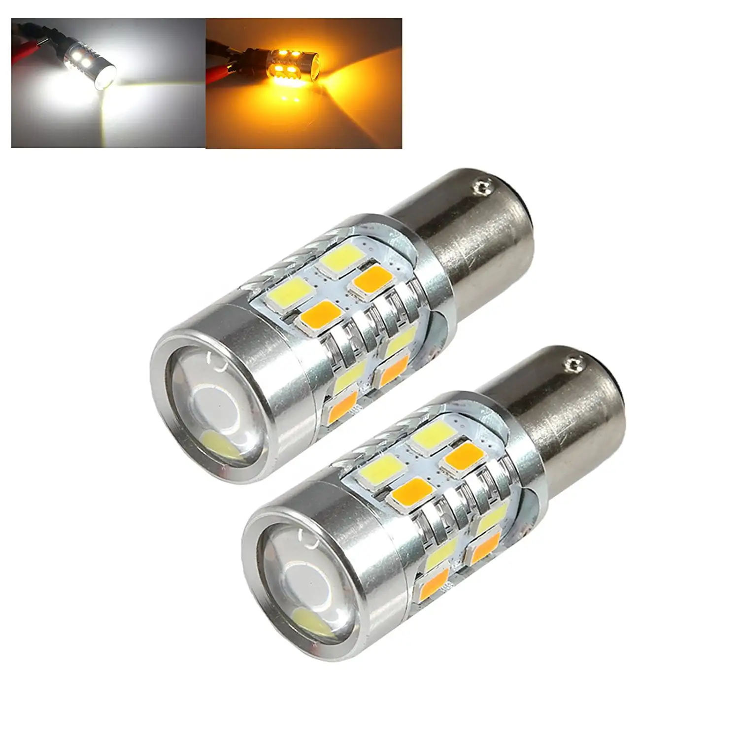 1157 White Amber Yellow Switchback High Power LED Turn Signal/Brake/Tail/Reverse/Parking Light Bulbs (1157)