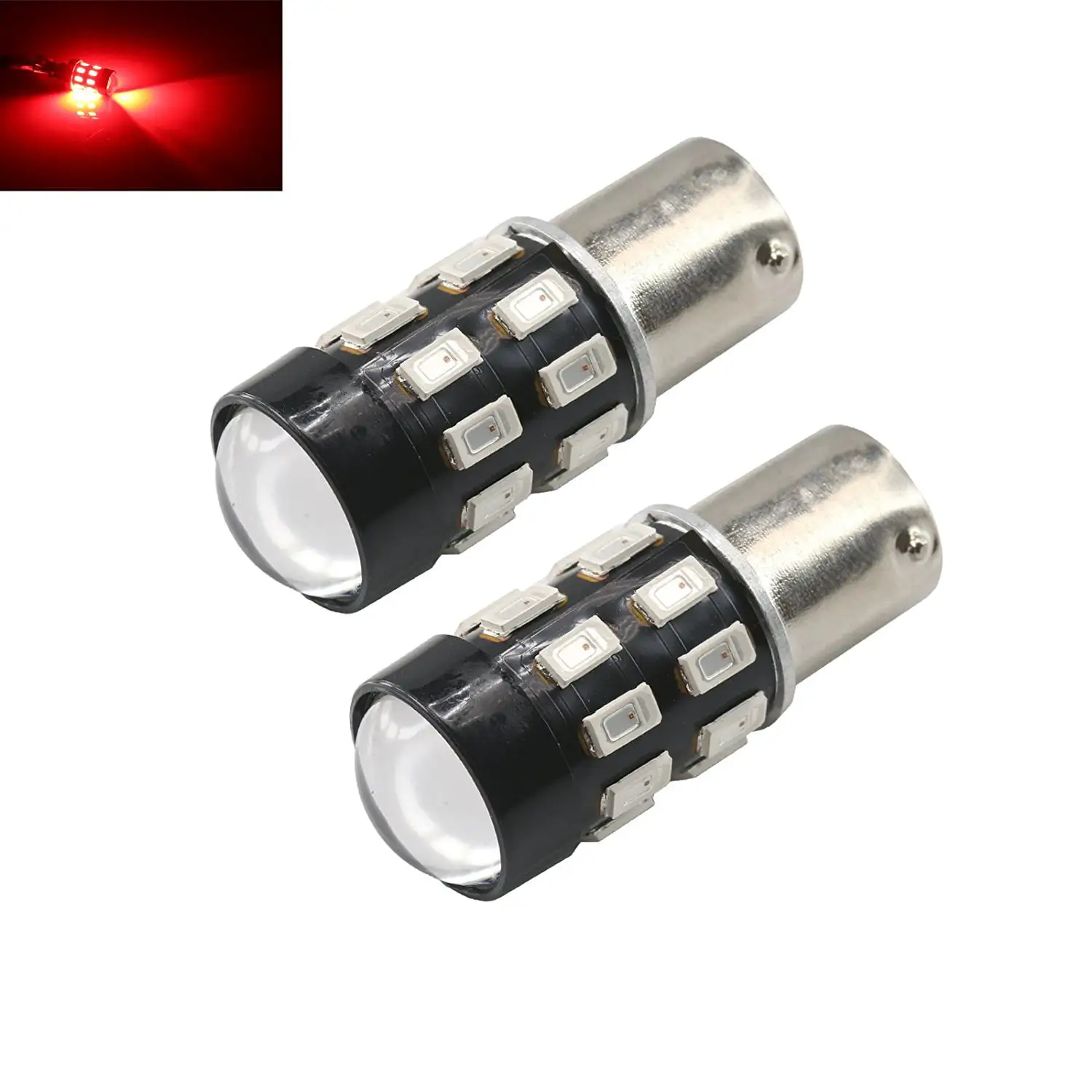 1157 Red High Power 5630 Chip 24-SMD Turn Signal/Brake/Tail Light Bulbs (1157. Red)