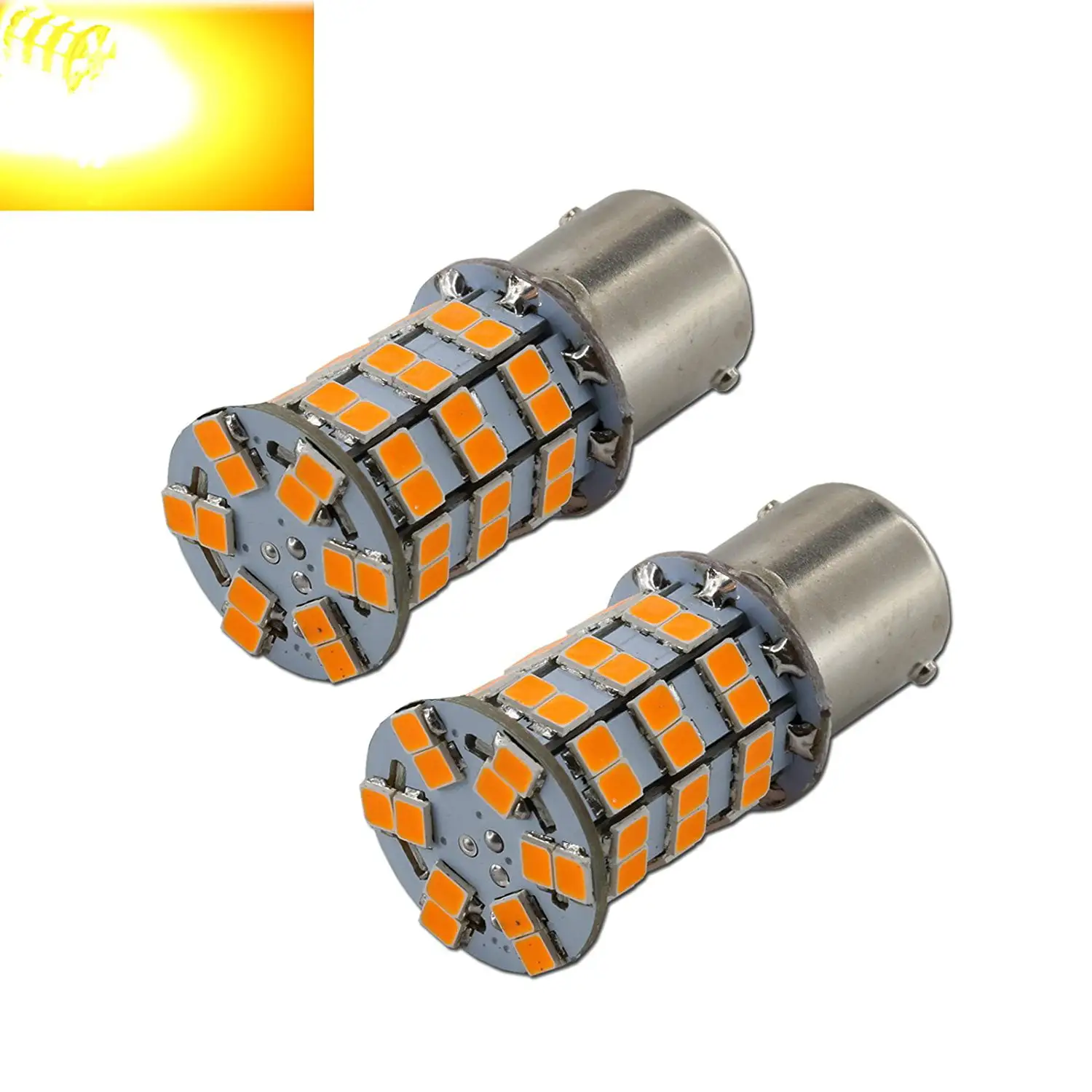 1157 Amber Yellow High Power 2835 Chip 60-LED Turn Signal/Parking Light Bulbs (1157. Yellow)