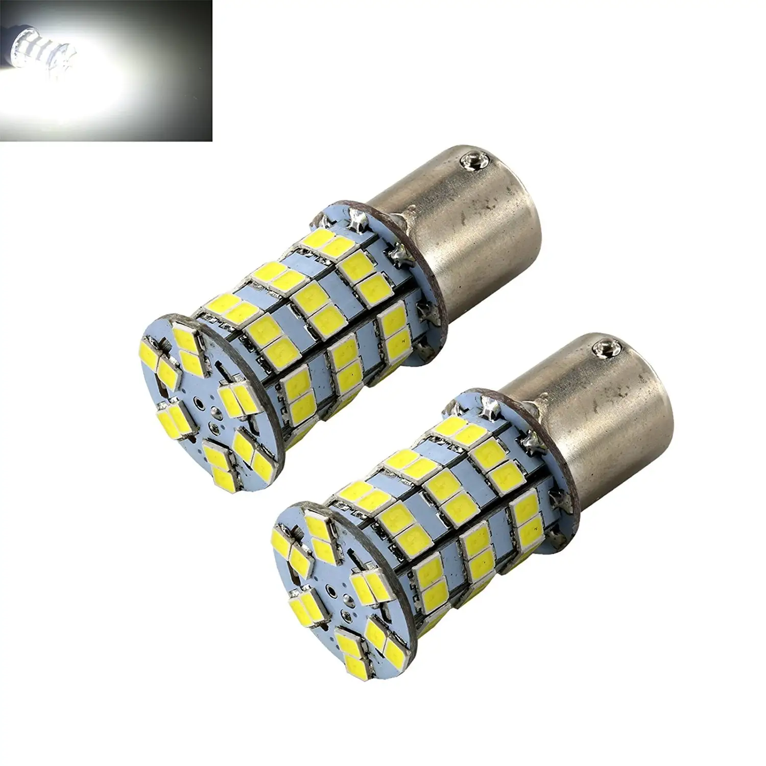 1156 White High Power 2835 Chip 60-LED Turn Signal/Brake/Tail/Reverse/Parking Light Bulbs (1156. White)