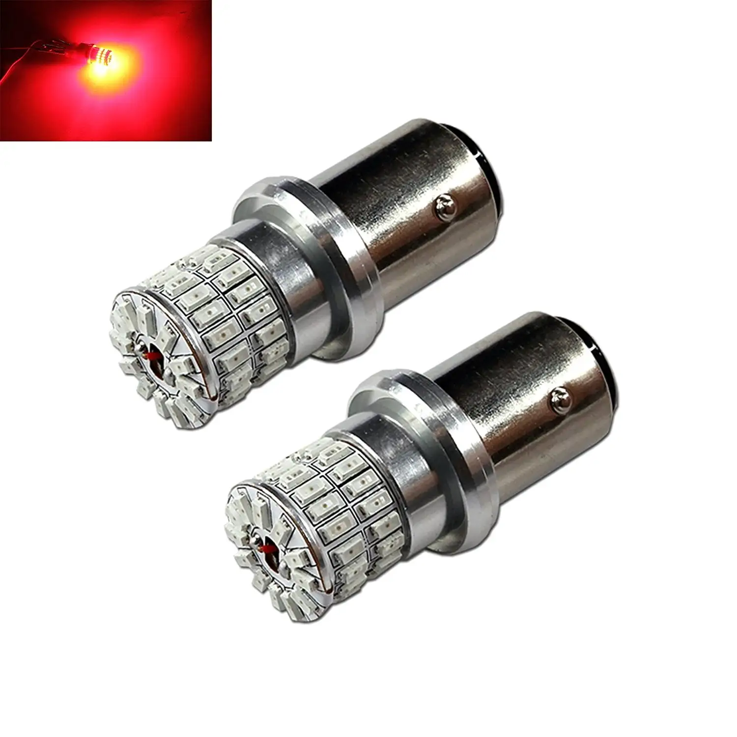 1156 Red High Power 3014 Chip 48-LED Turn Signal/Brake/Tail Light Bulbs (1156. Red)