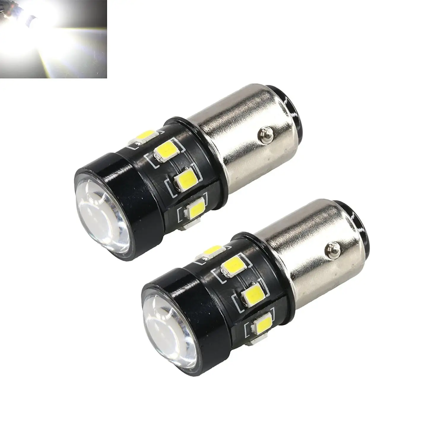 1157 White High Power 2835 Chip 12-LED Turn Signal/Brake/Tail/Reverse/Parking Light Bulbs (1157. White)