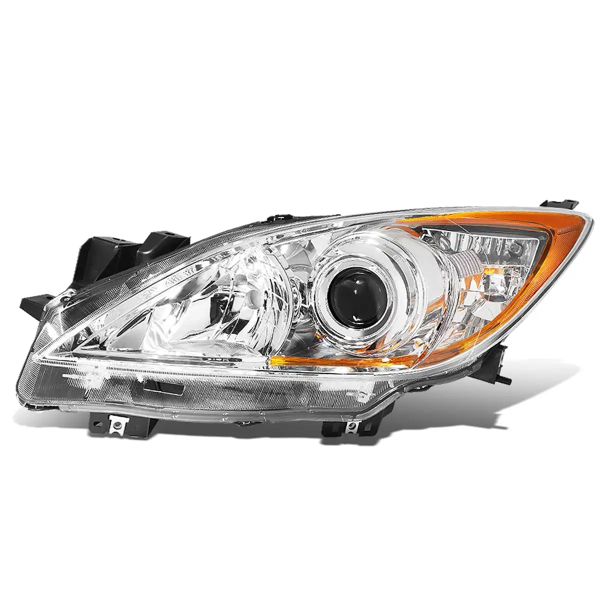 DNA Motoring OEM-HL-0093-L For 2010 to 2013 Mazda 3 Clear Lens Left / Driver Side Factory Style Projector Headlight Headlamp 11 12 MA2518130