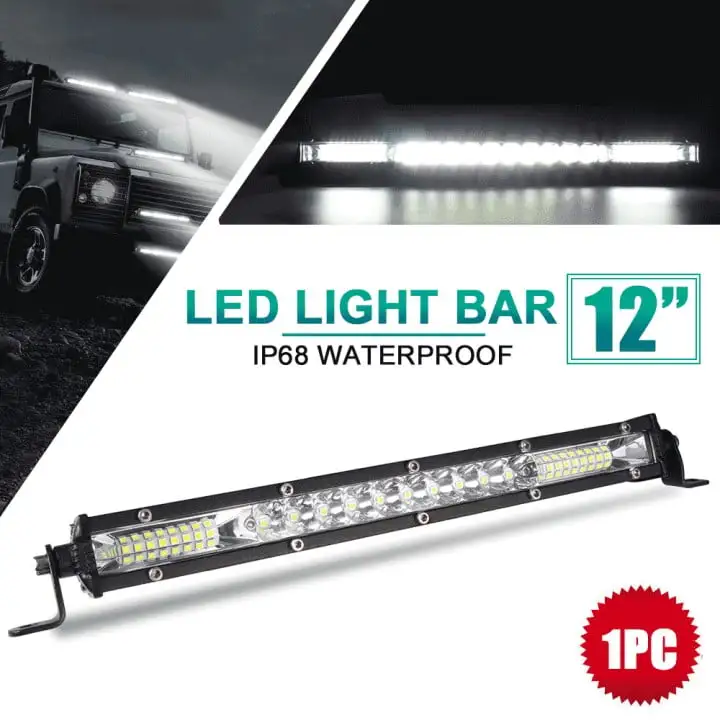 1pcs 12inch 800W Combo LED Work Light Bar Spot Flood Driving Offroad SUV UTV ATV Boat