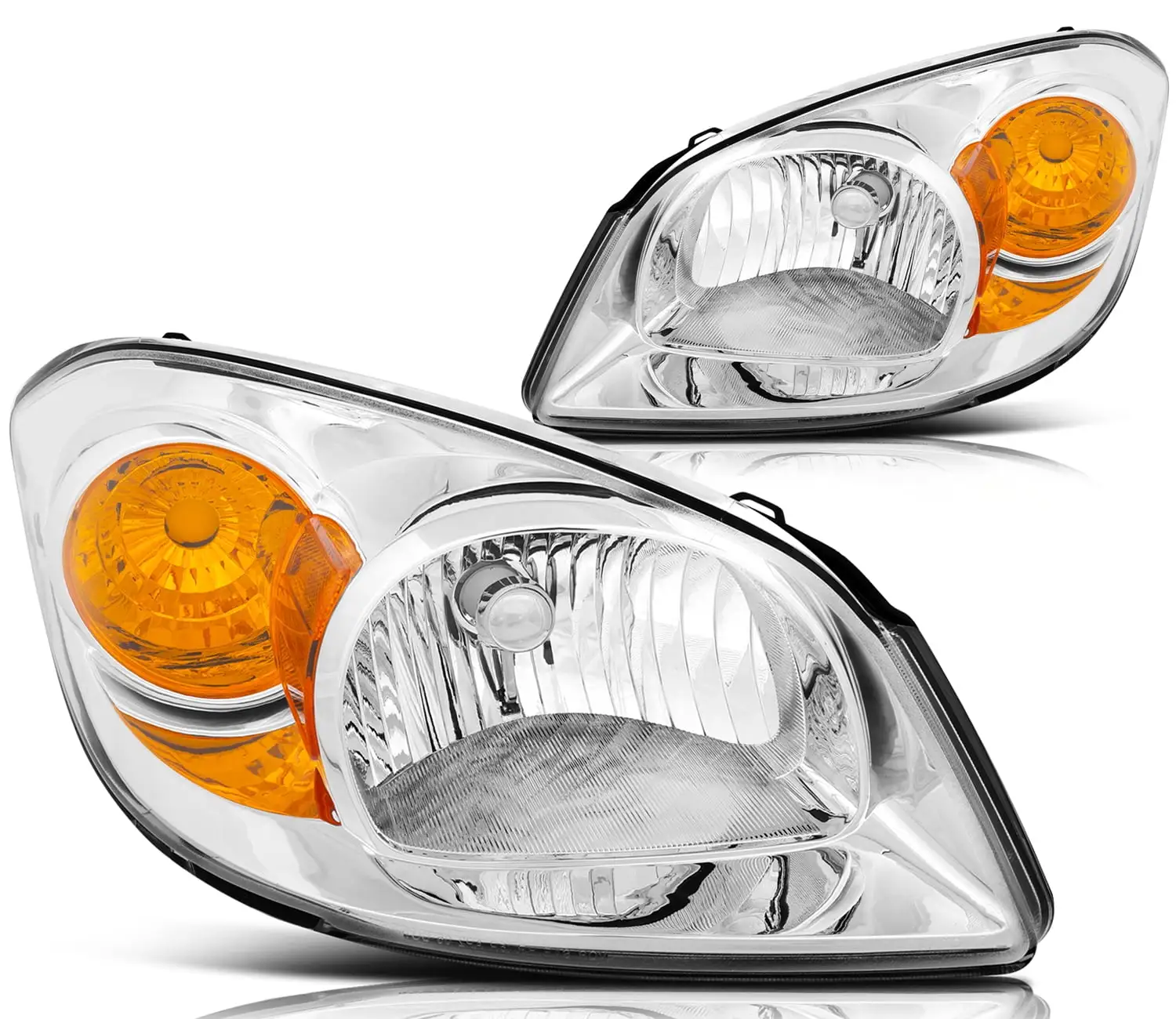 SCITOO Headlamps replacement For Chevrolet Cobalt For Pontiac G5 For Pontiac Pursuit headlights assembly Chrome Housing Clear Reflector Clear Lens 22740621 16532519