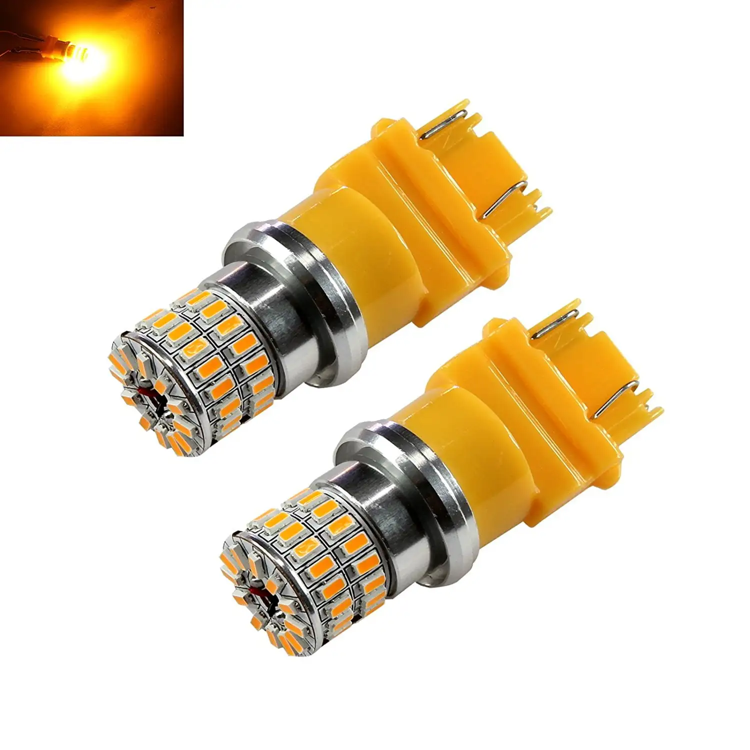 3157 Amber Yellow High Power 3014 Chip 48-LED Turn Signal/Parking Light Bulbs (3157. Yellow)