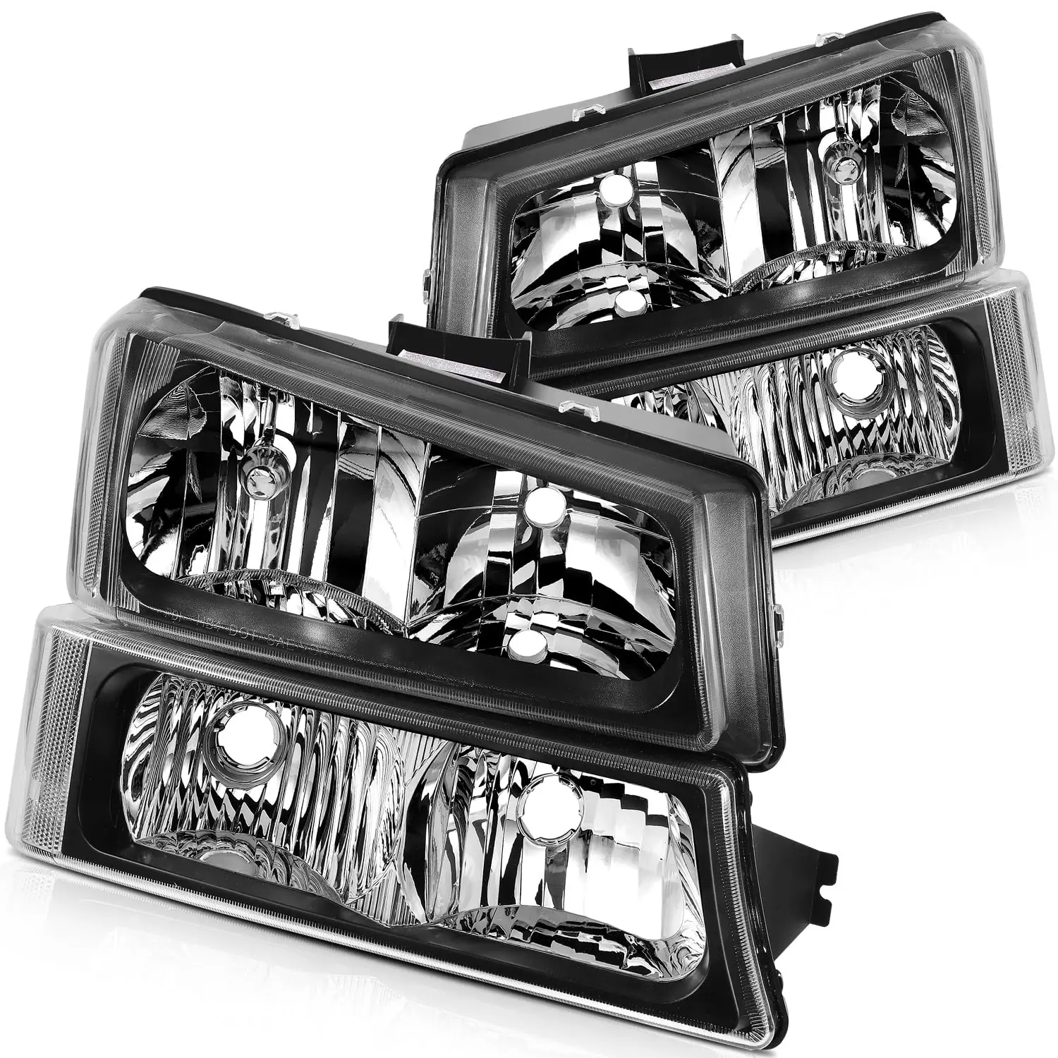 SCITOO Headlamps For Chevrolet Avalanche 1500 2500.For Chevrolet Silverado 1500.For Chevrolet Silverado 2500 3500 headlights assembly Black Housing 10396913 159557 10396912