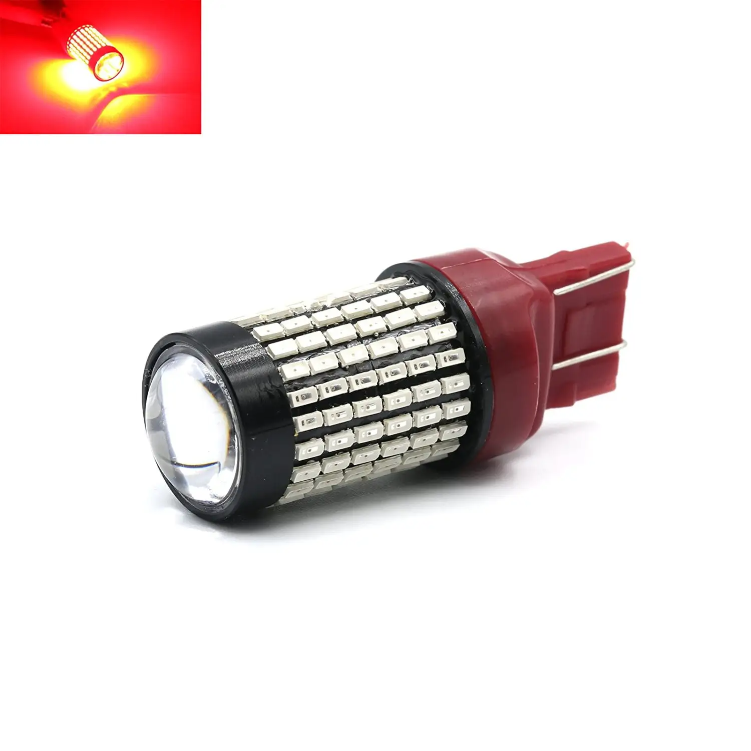 7443 Red 50W High Power 3014 Chip LED Projector Turn Signal/Brake/Tail Light Bulbs (7443. Red)