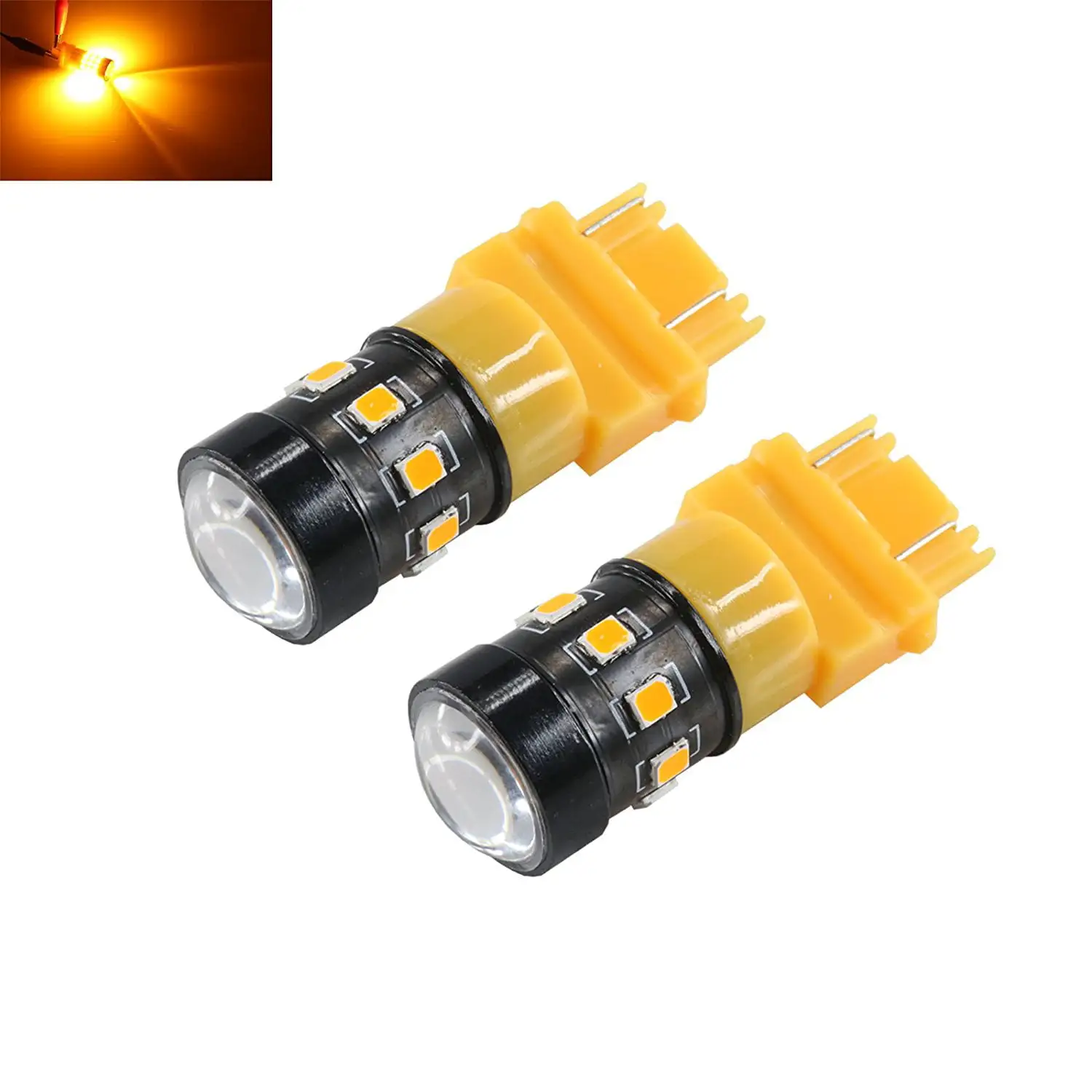 3157 Amber Yellow High Power 2835 Chip 12-LED Turn Signal/Parking Light Bulbs (3157. Yellow)