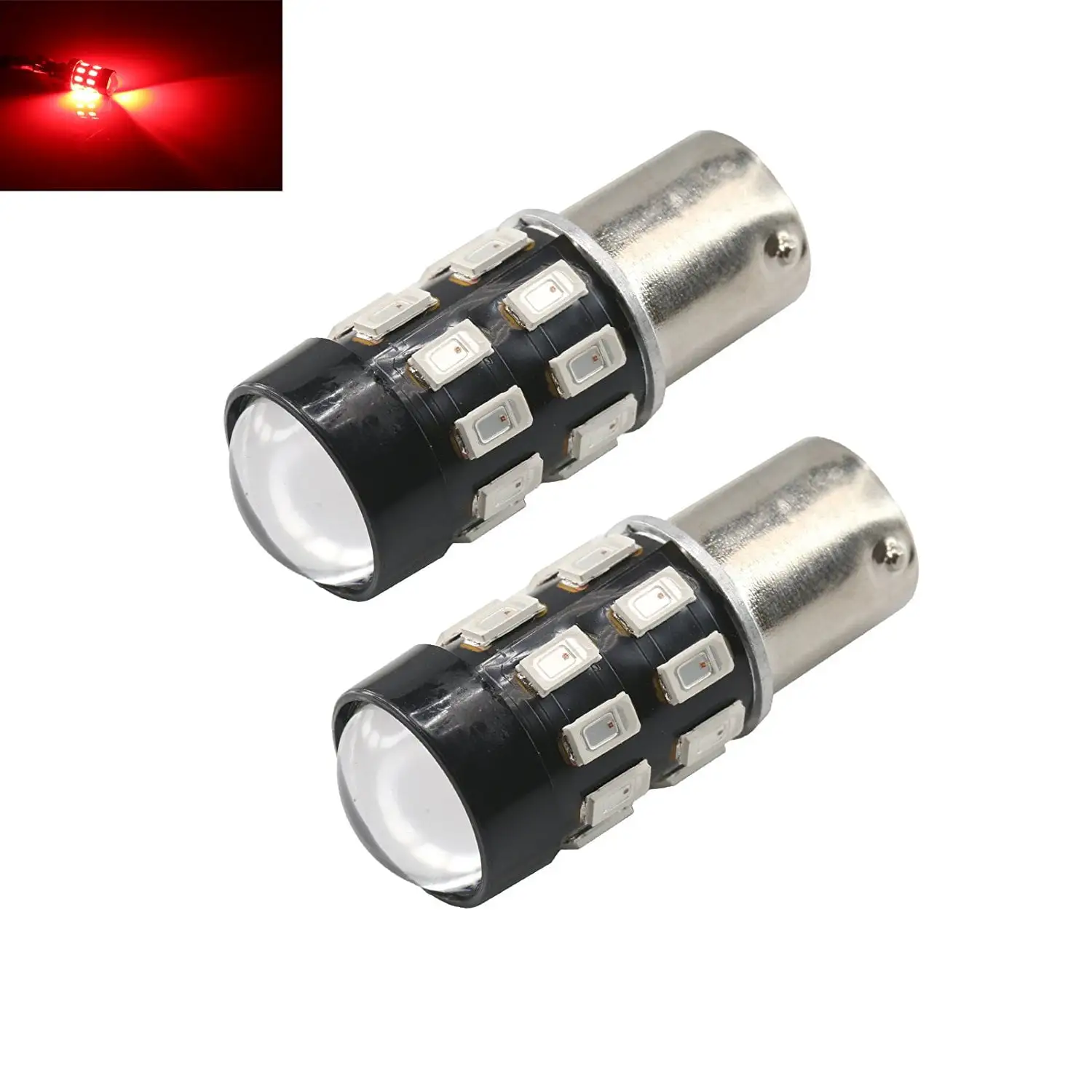 1156 Red High Power 5630 Chip 24-SMD Brake/Tail Light Bulbs (1156. Red)