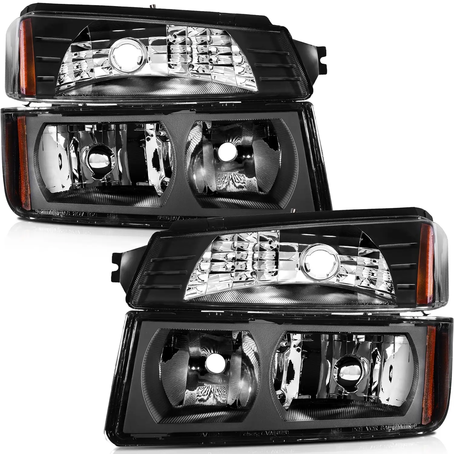 CCIYU OE-Style Headlight Assembly fit for 2002-2006 Chevy Avalanche with Body Cladding Models. Headlight Lamp Driver + Passenger Side