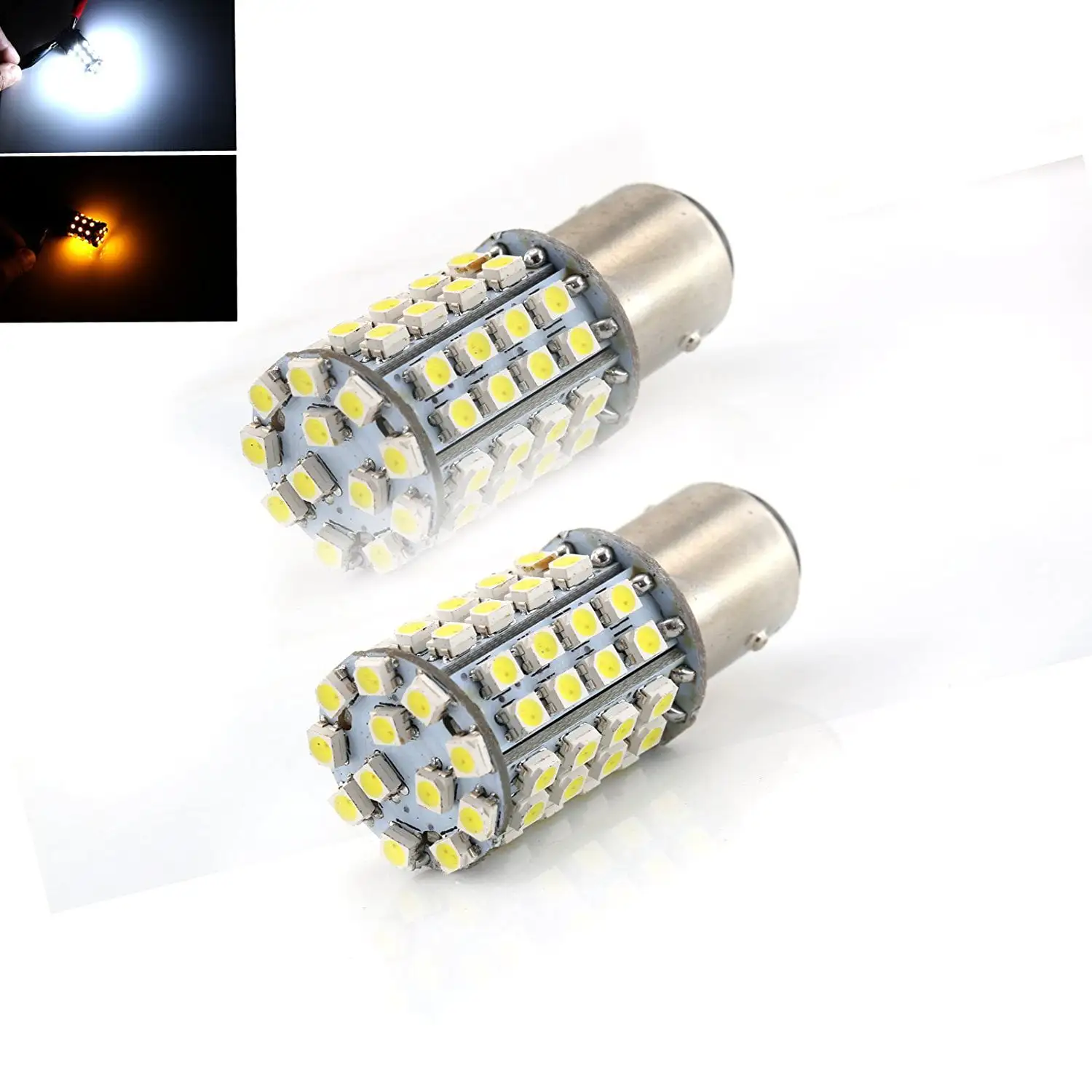 1157 High Power White/Amber Yellow Dual Color 60-LED Switchback Turn Signal Corner Light Bulbs (1157. White/Amber)?