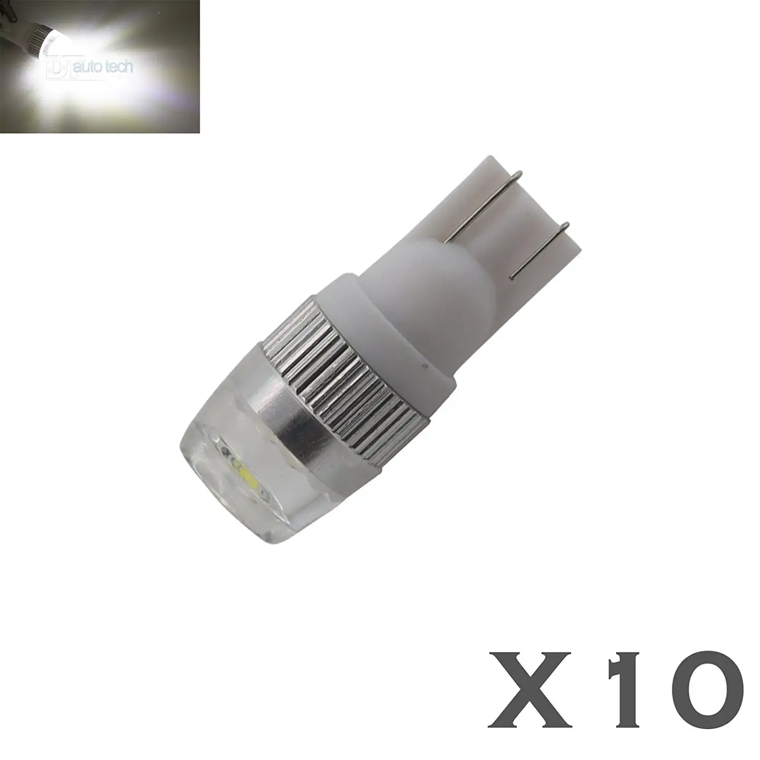 10X High Power 6000K White T10 921 Interior/License Plate SMD LED Light Bulbs