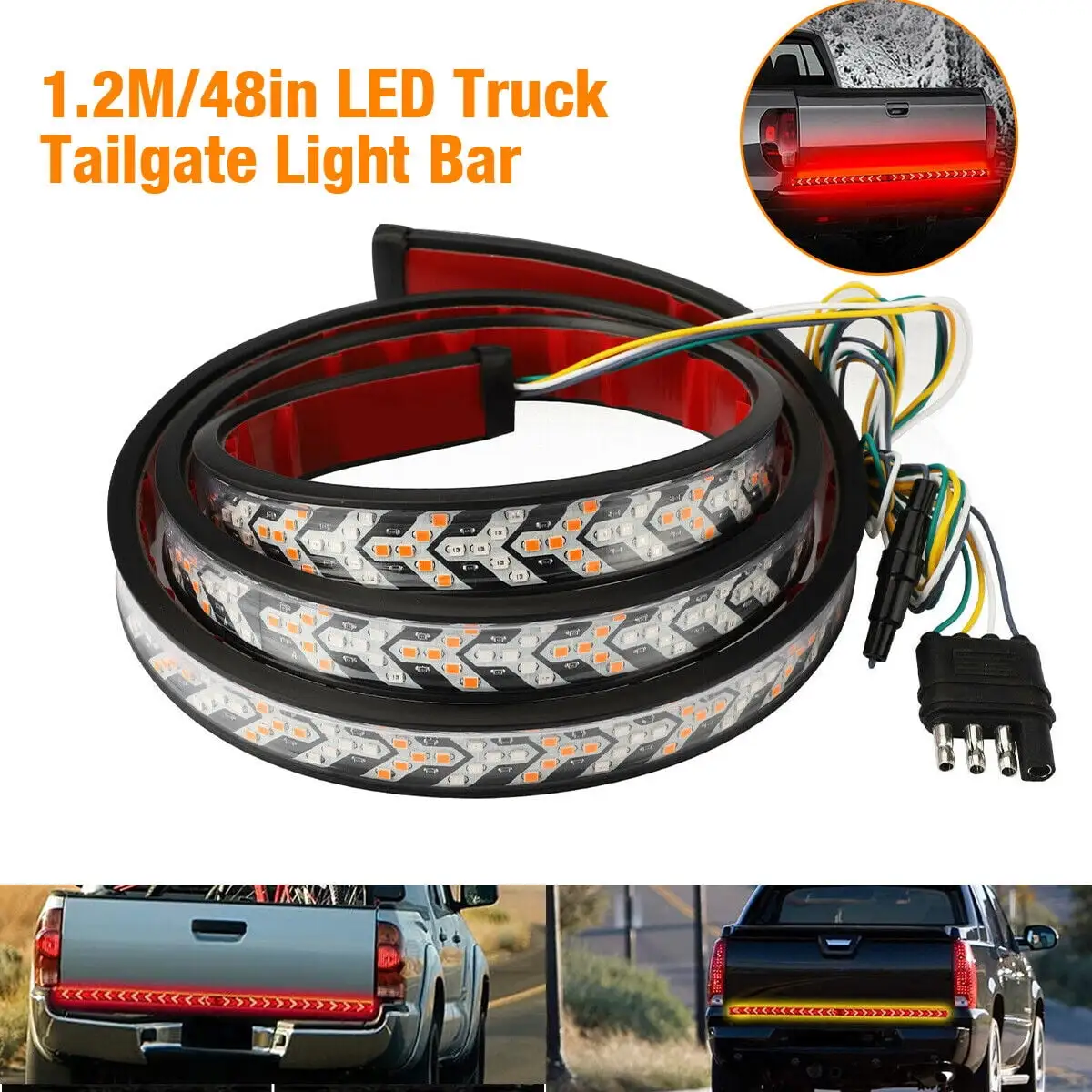 48 inch 432-LED Truck Strip Tailgate Turn Signal Brake Tail Reverse Light Bar