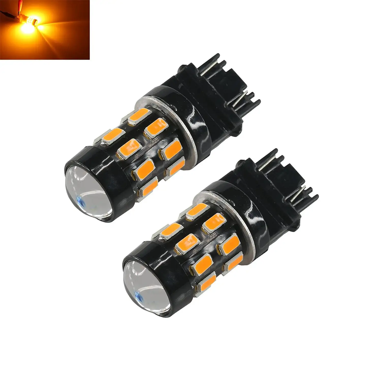 3157 Amber Yellow High Power 5630 Chip 24-SMD Turn Signal/Parking Light Bulbs (3157. Yellow)