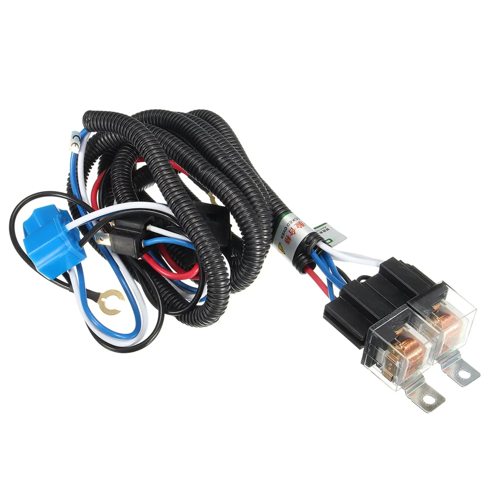 walmeck Car Headlight Relay Wiring Harness Ceramic Lampholder Big Brilliance Intensifier